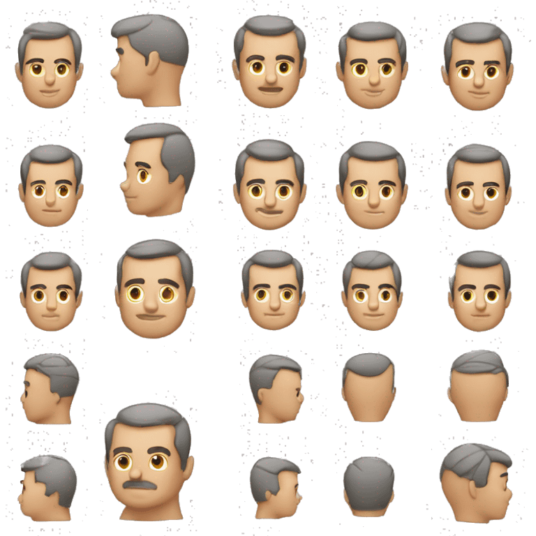 hombre de 50 años cabello cortO CON CANAS Y SIN CANAS emoji