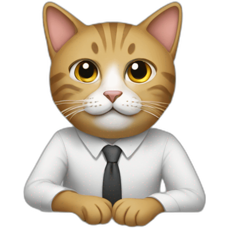 cat working in an office emoji