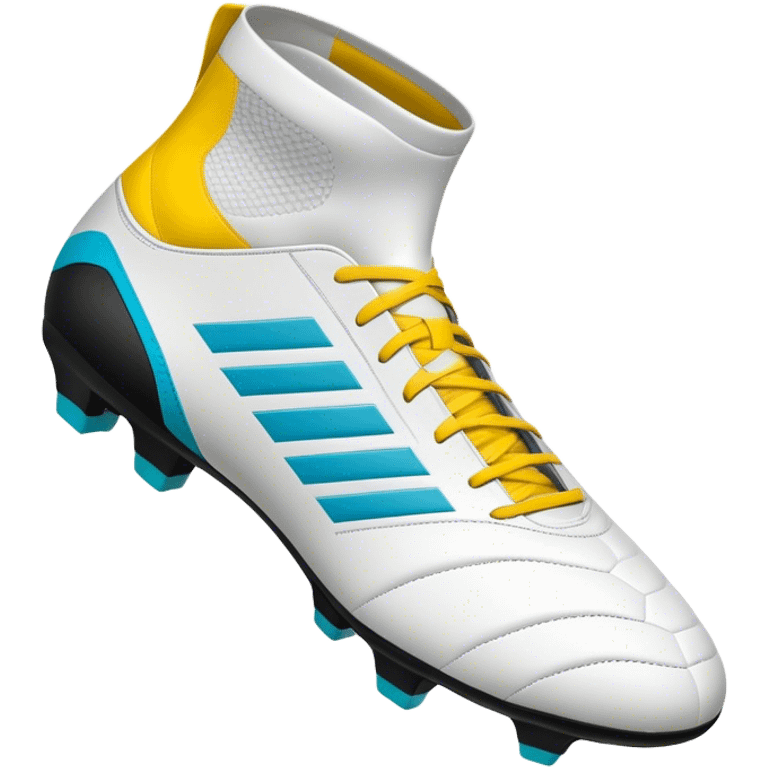 Cinematic Realistic image of a pair of soccer boots featuring finely detailed synthetic and leather textures, vibrant accents and dynamic design elements, illuminated by bright, field-side lighting that captures their sporty essence emoji