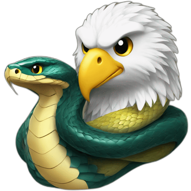 Snake hugs eagle emoji