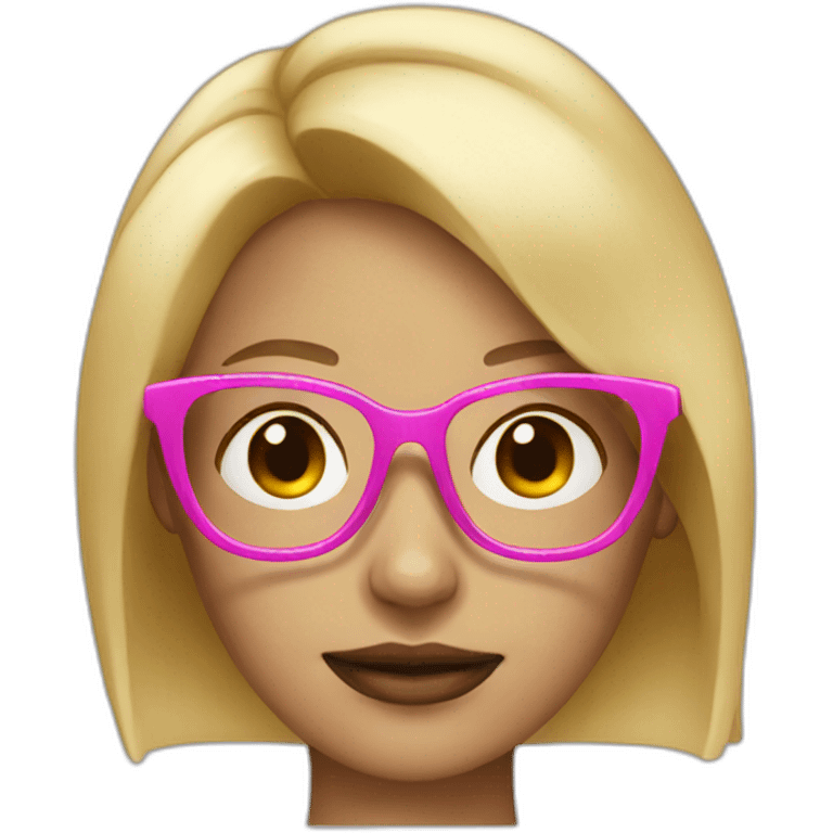 Blonde woman with pink glasses emoji