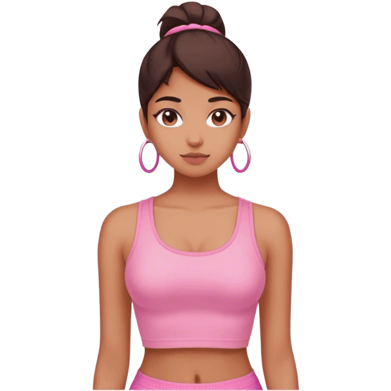 Girl wear a pink crop top emoji