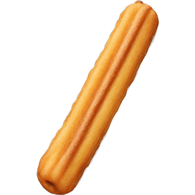 A Churro with chocolate dipped tip emoji