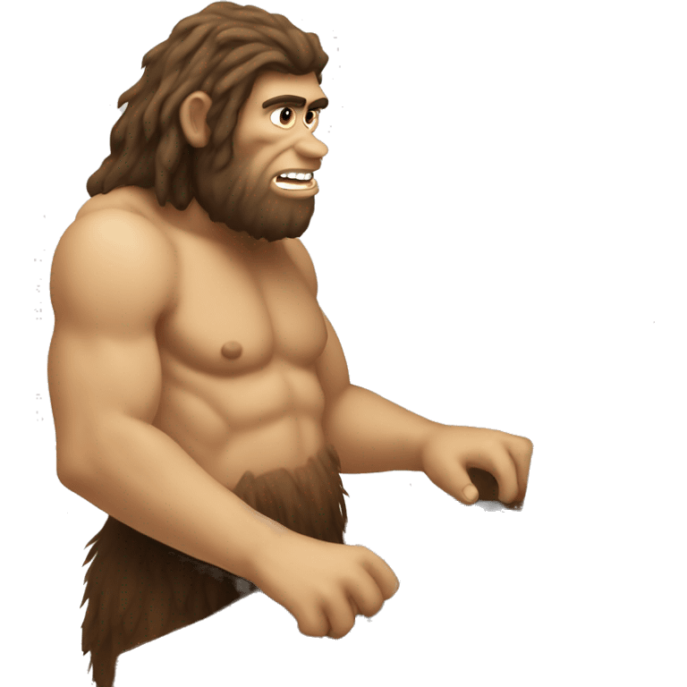 caveman with computer laptop emoji