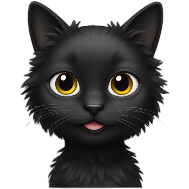 black cat female fluffy emoji