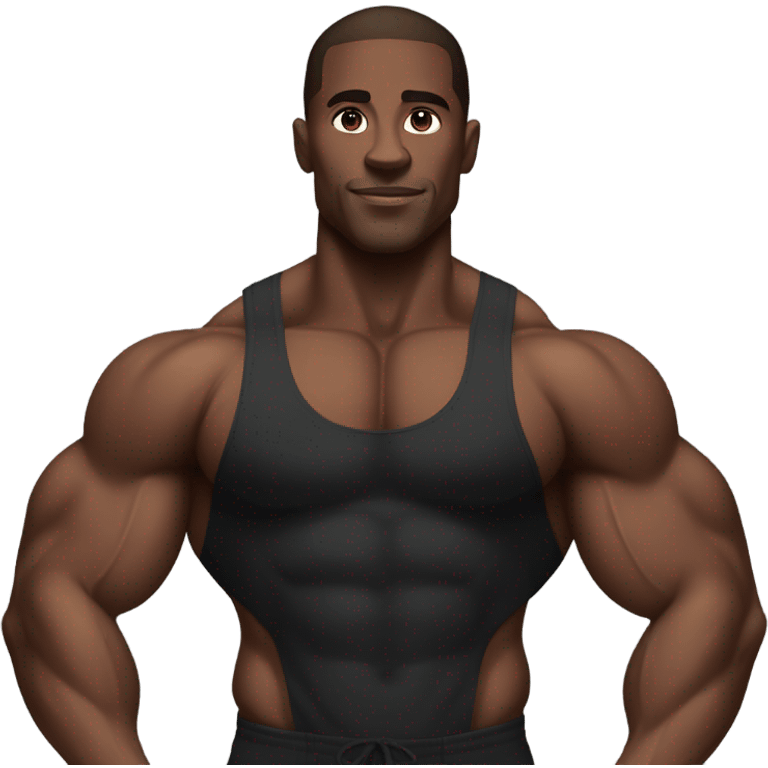 Black man body builder emoji