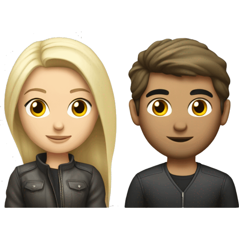 blonde girl and brunette(like kurdish guys) guy driving a Porsche 911 emoji