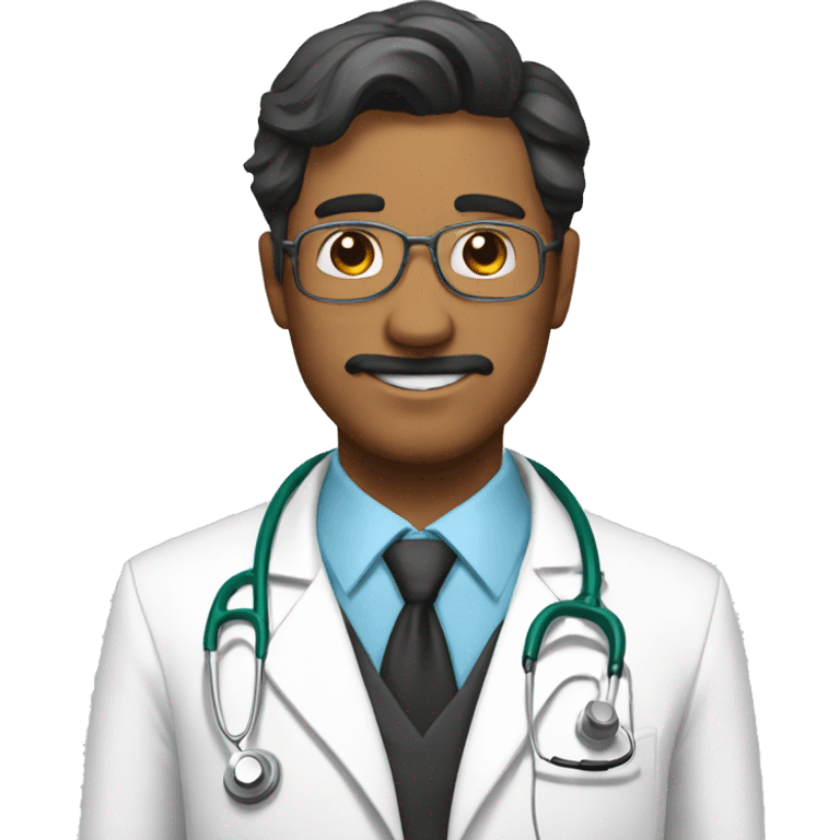 Doctor oftalmólogo castaño flaco emoji