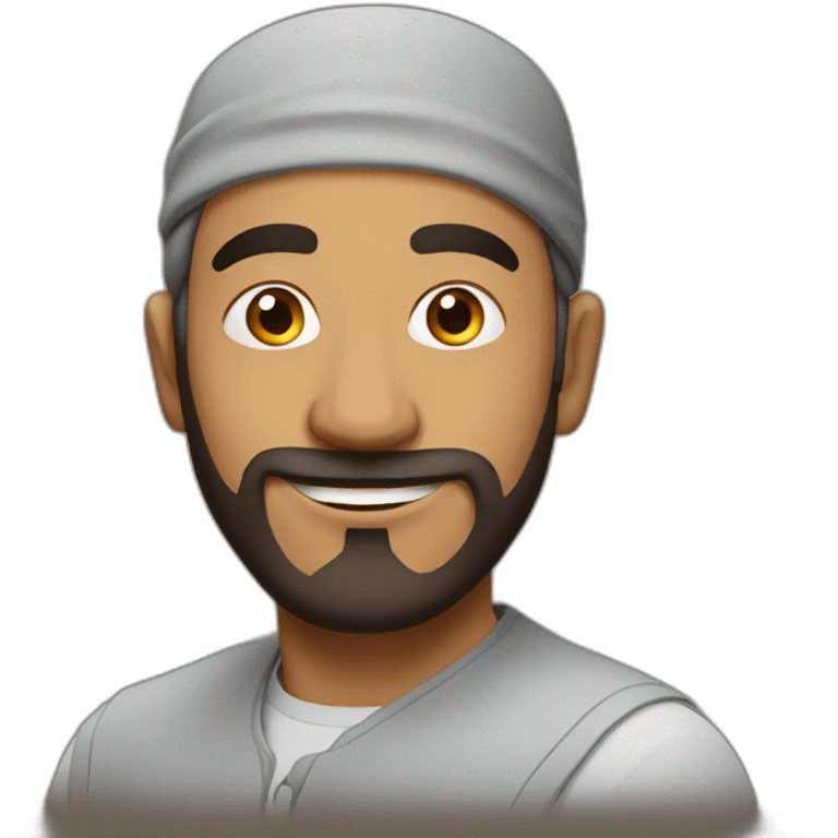 Muslim man looking silly emoji