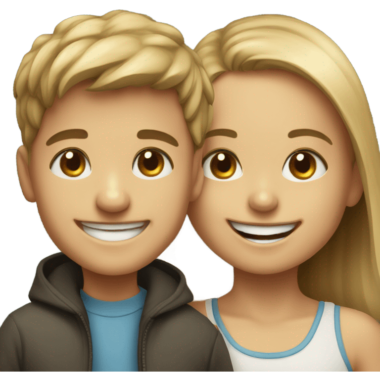 happy boy and girl portrait emoji