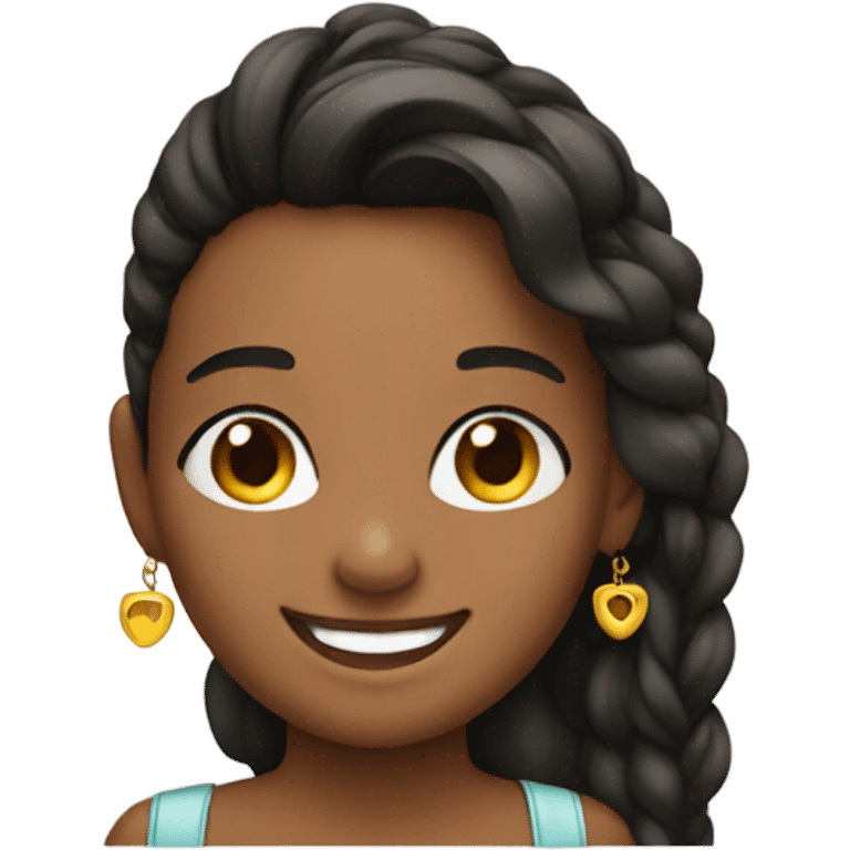 smiling girl with earrings emoji