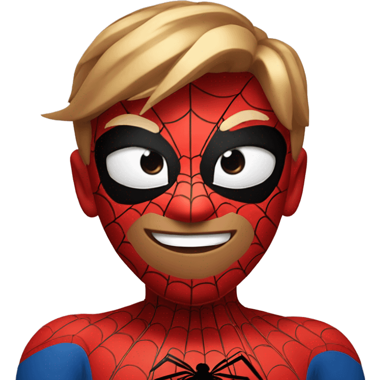 Spider Man winking with heart emoji