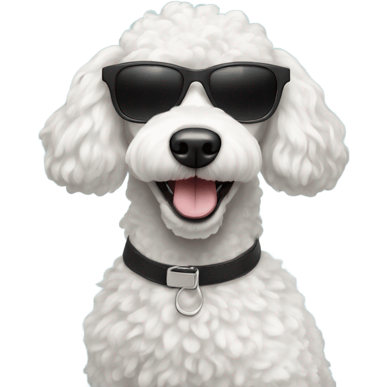 White poodle with sunglasses emoji