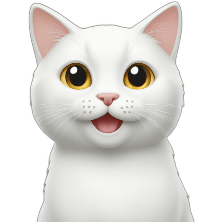 White cat gives a thumbs up emoji