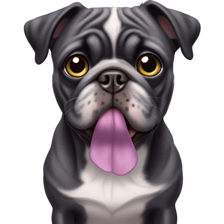 black pug with lilac merle bully dogs emoji