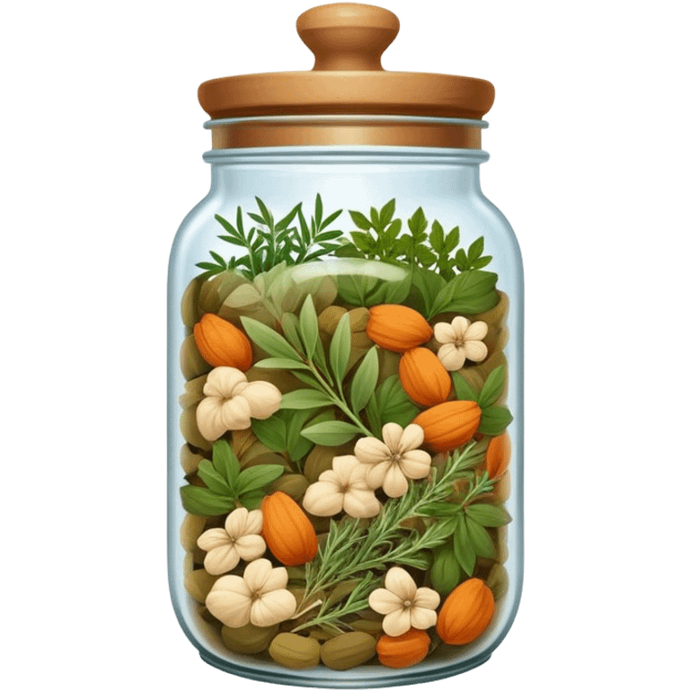 jar of dried mixed herbs for cooking emoji