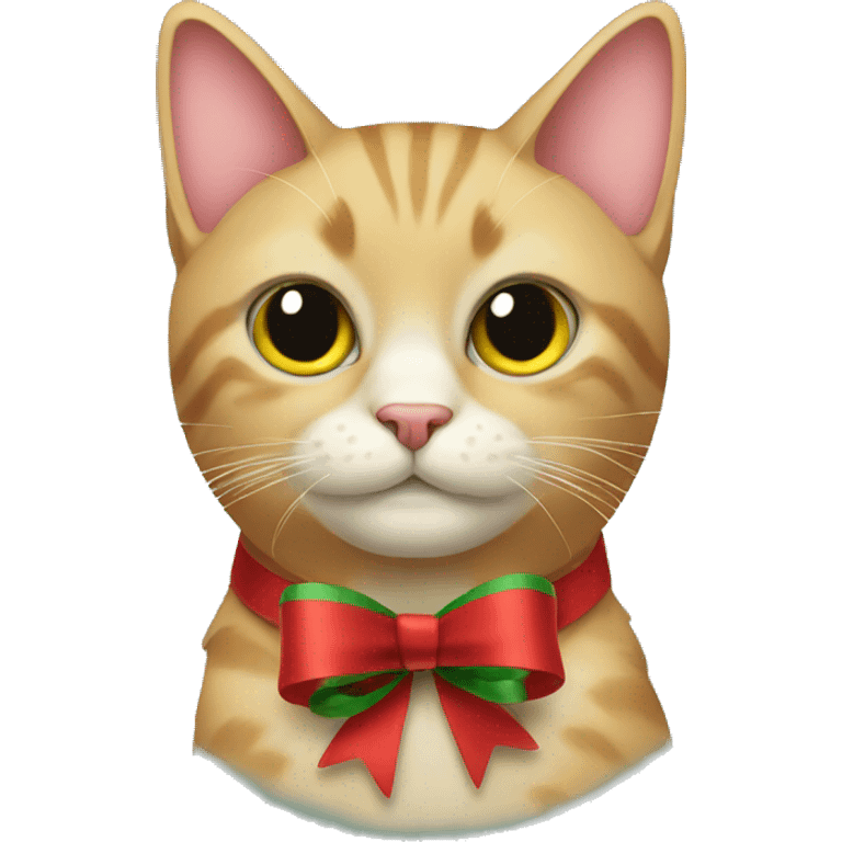 cat with christmas bows emoji