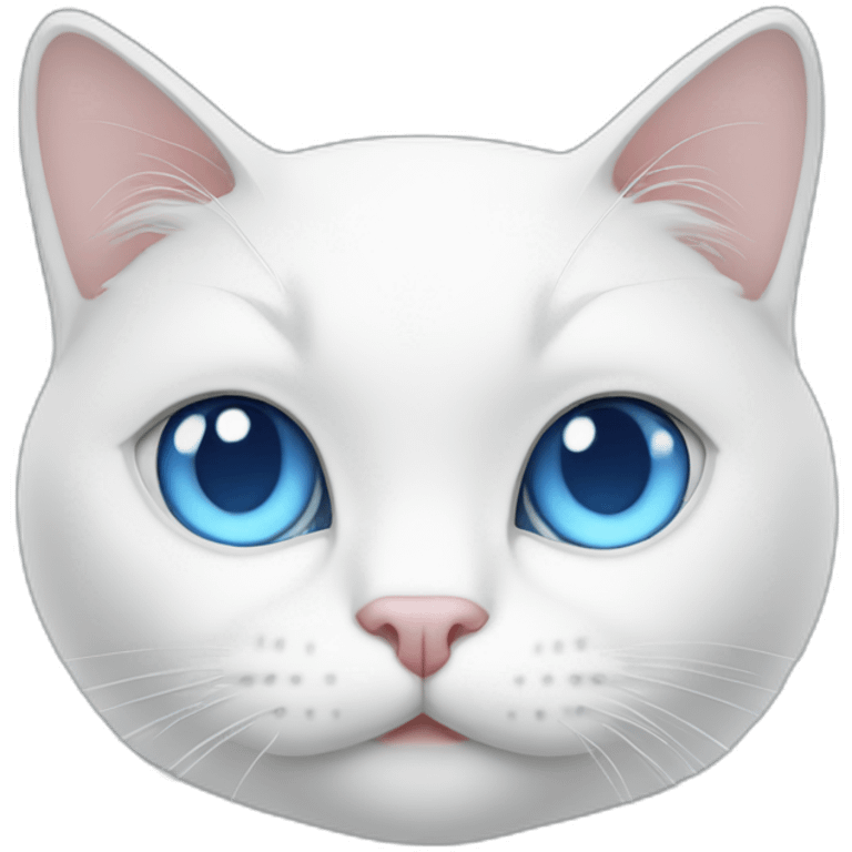 white cat blue eyes all body emoji