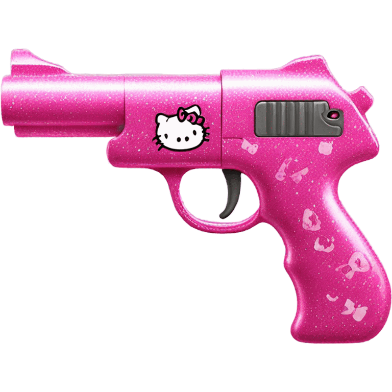 Pink sparkly, hello Kitty gun emoji