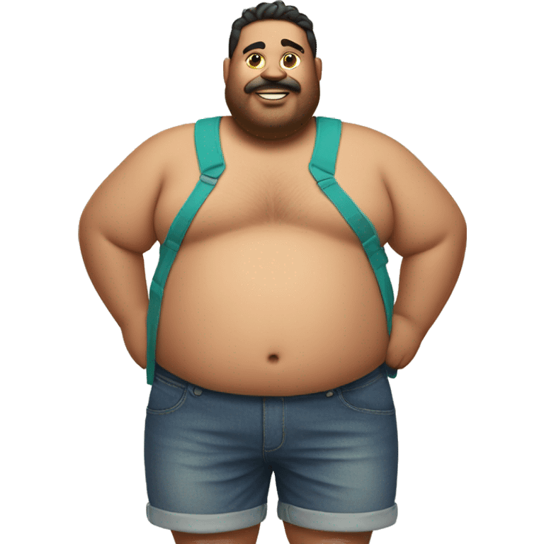 Fat man with shorts emoji