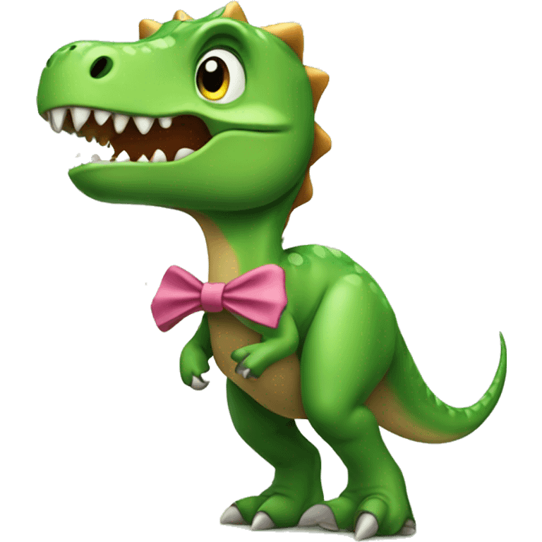 Dinosaur with bow  emoji