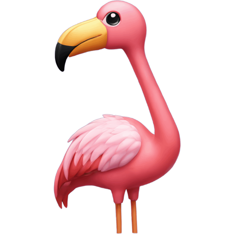 Flamingo with swim floaties emoji