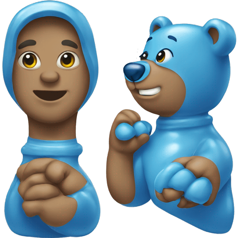 Blue gummy bear emoji