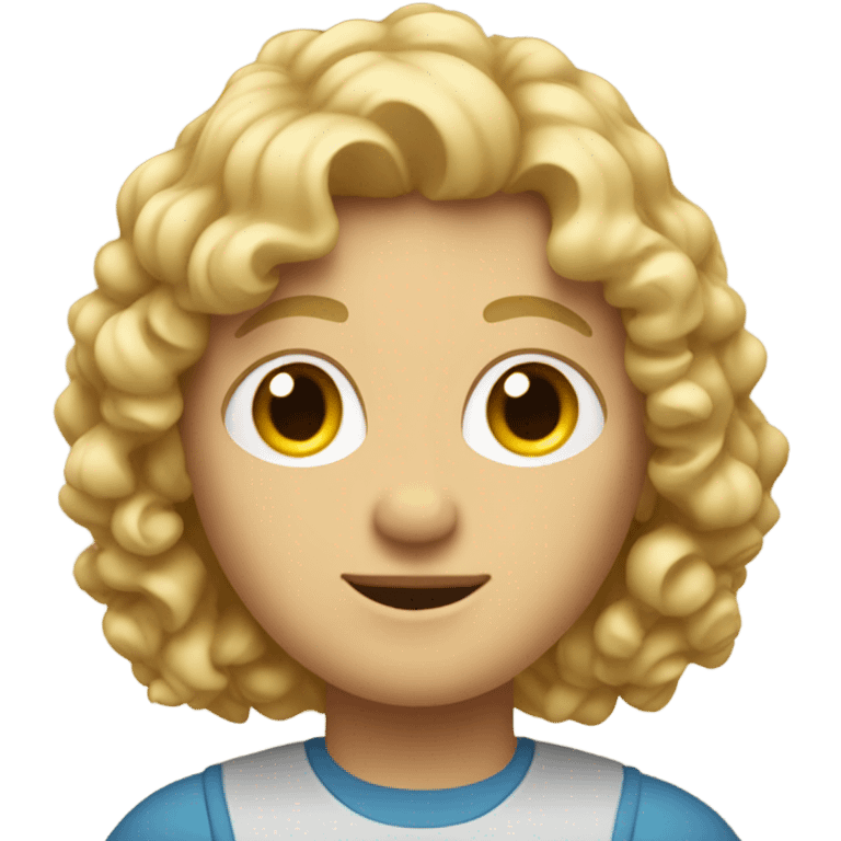 Mullet hair curly blonde emoji