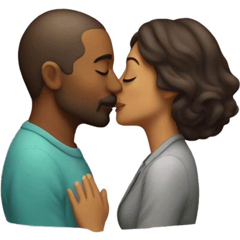 Man kissing woman emoji