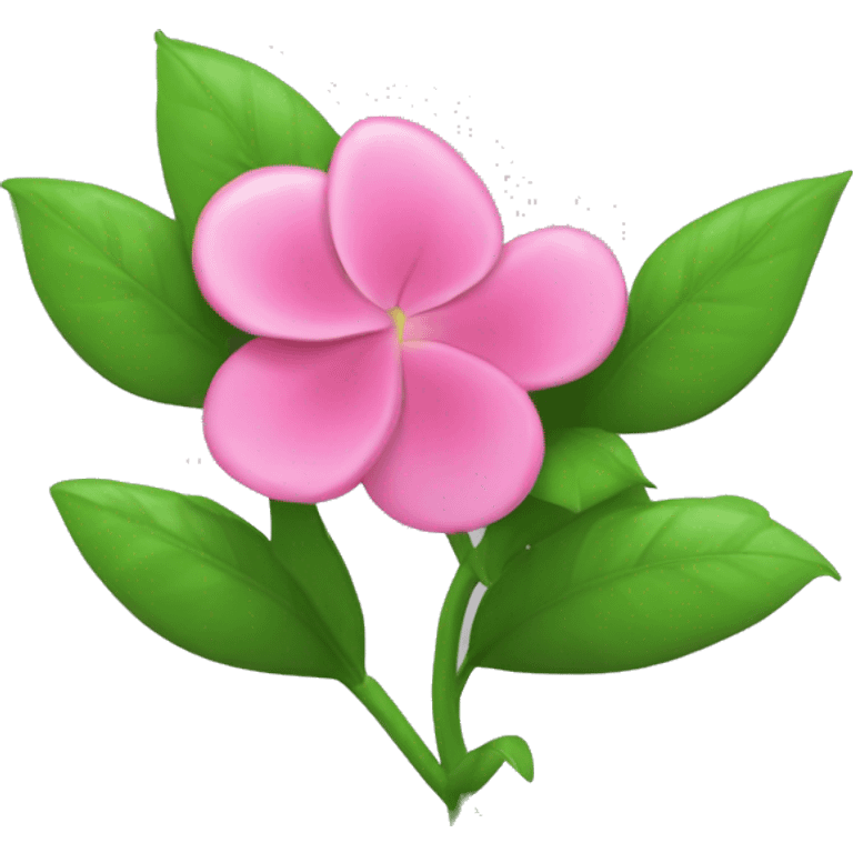 Uma flor de lírio rosa com folhas verdes em grama  emoji