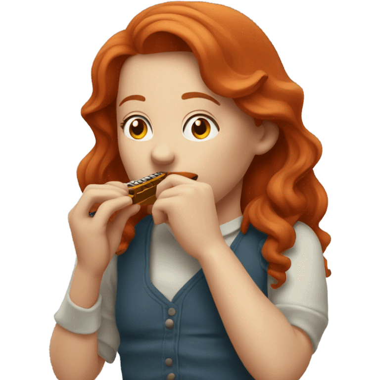 redhead playng harmonica emoji