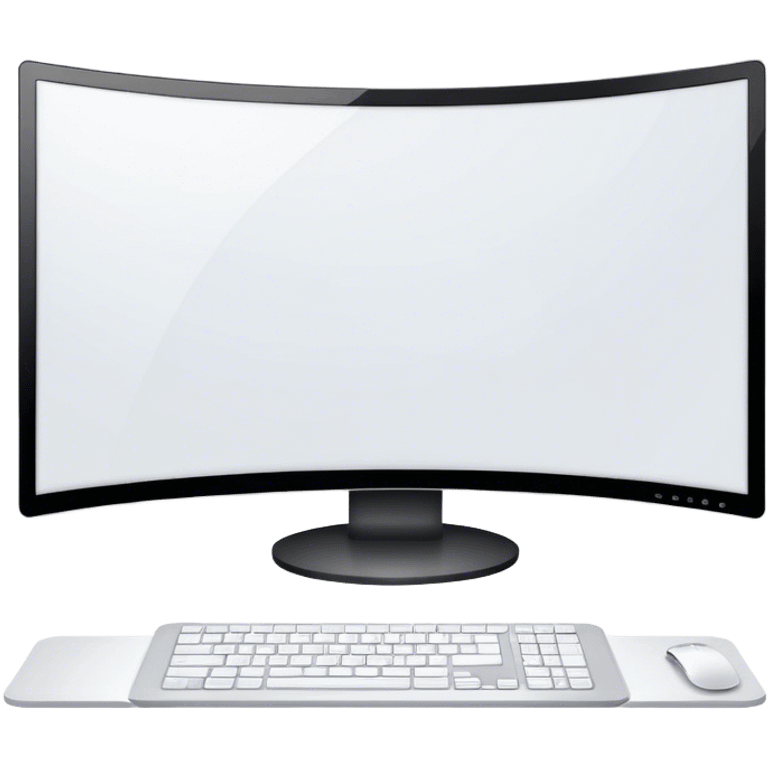 Create a professional emoji for UX/UI design. Show a curved monitor with 2 windows : one displaying white empty page, and the other showing the completed web interface. Use modern, professional colors. Do not include any emojis or smiley faces. Make the background transparent. emoji