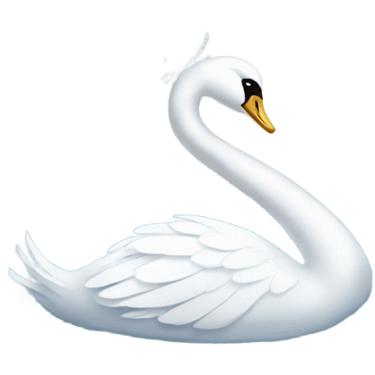 Swan and sparkling  emoji