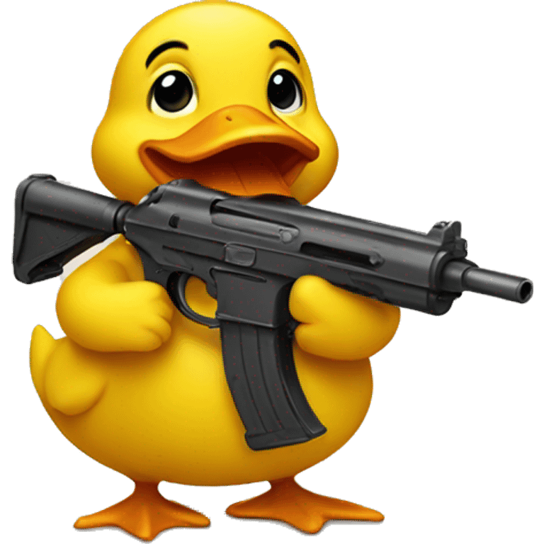 ducky holding a toy-gun emoji