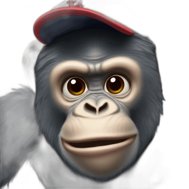 ape with a red sox cap emoji