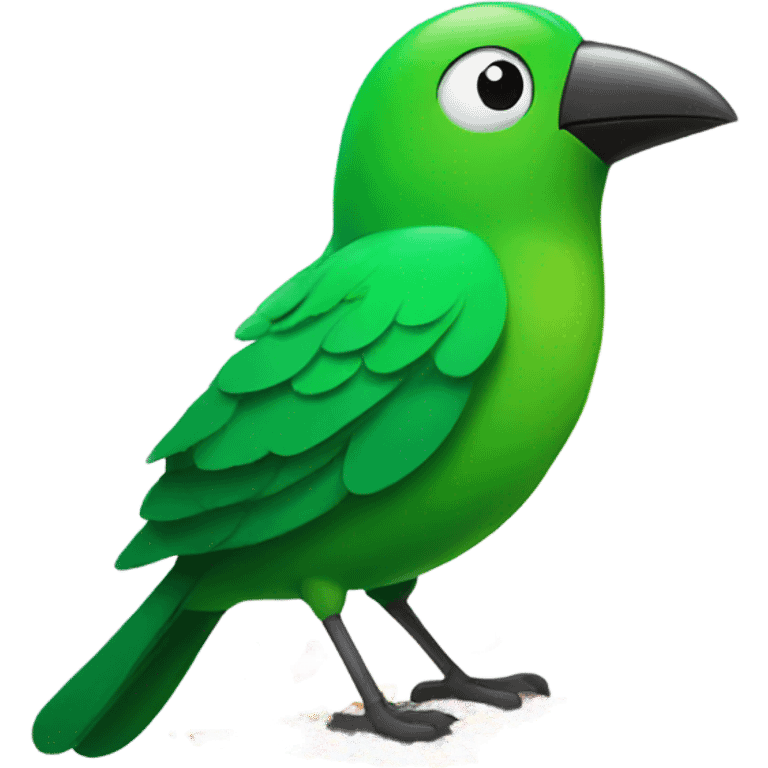 Green bird in confetti emoji