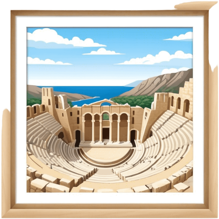 Odeon of Herodes Atticus Landmark Emoji – Depicting the ancient stone amphitheater on the Acropolis slopes. emoji