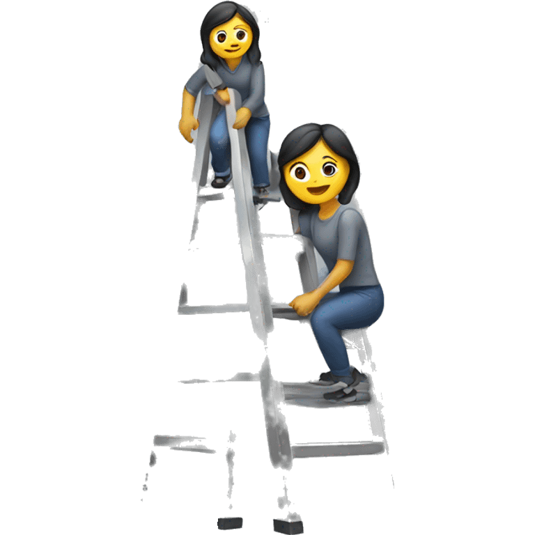 a women in a metal ladder emoji