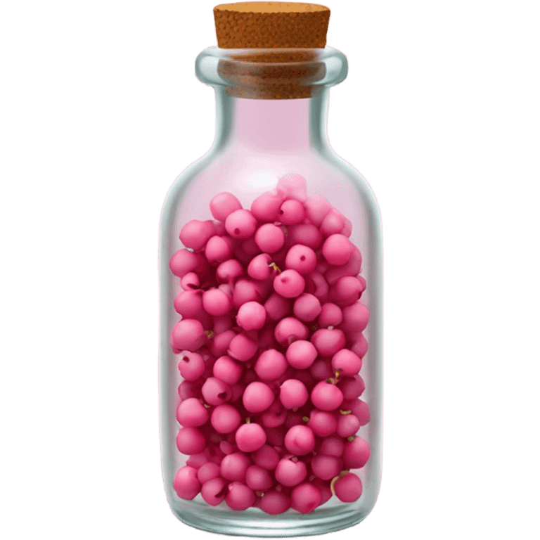 pink peppercorn in glass bottle emoji