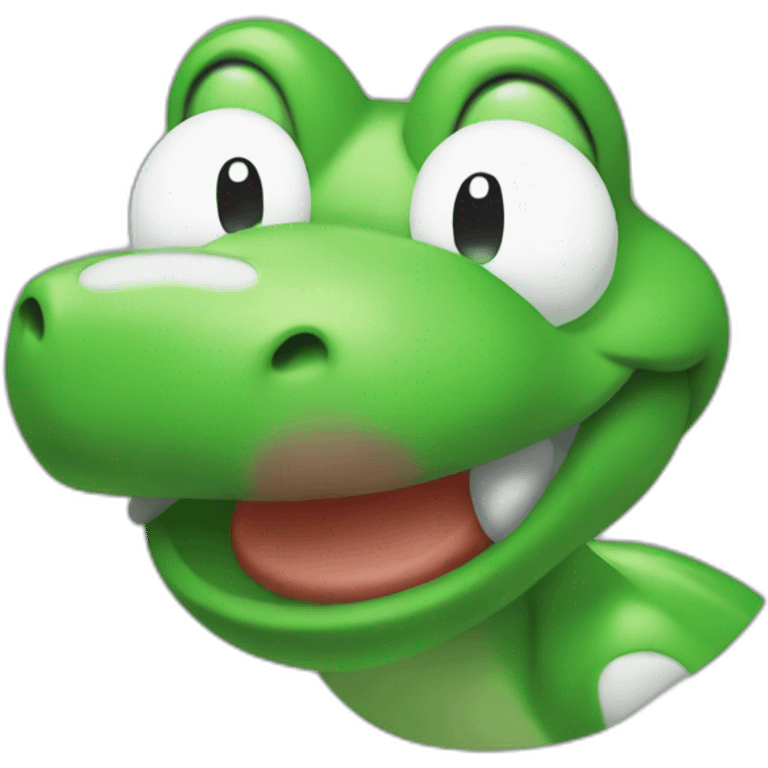 yoshi smiling face without crossed eyes emoji