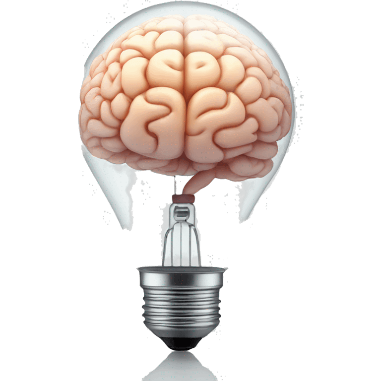 brain sparkles inside the glass light bulb emoji