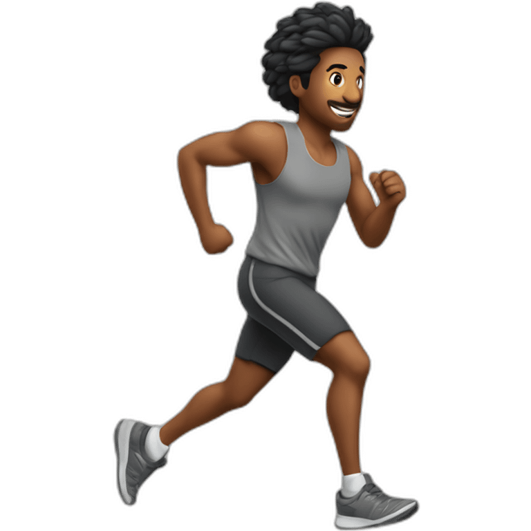 homme jogging métisse cheveux court emoji