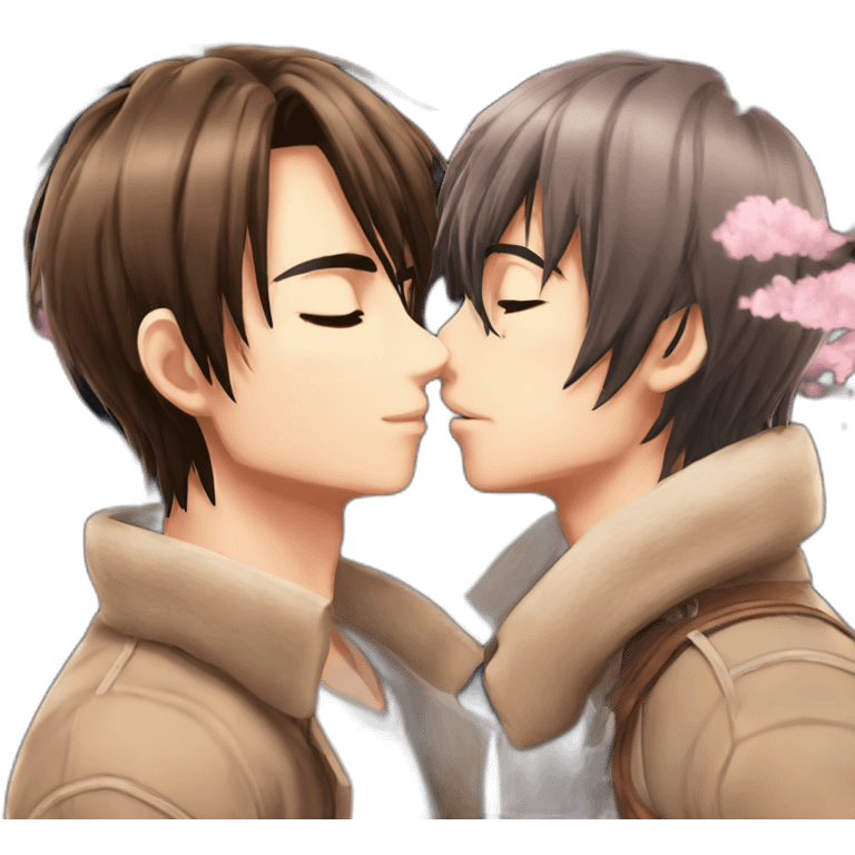 Eren Yeager kissing Sakura emoji