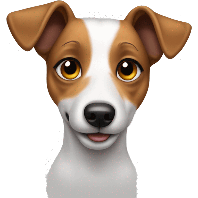 Un perro jack russell con las orejas hacia arriba  emoji