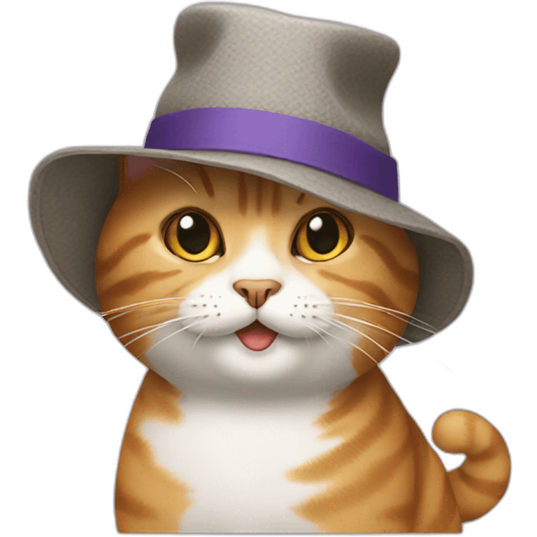 A cat with a hat emoji