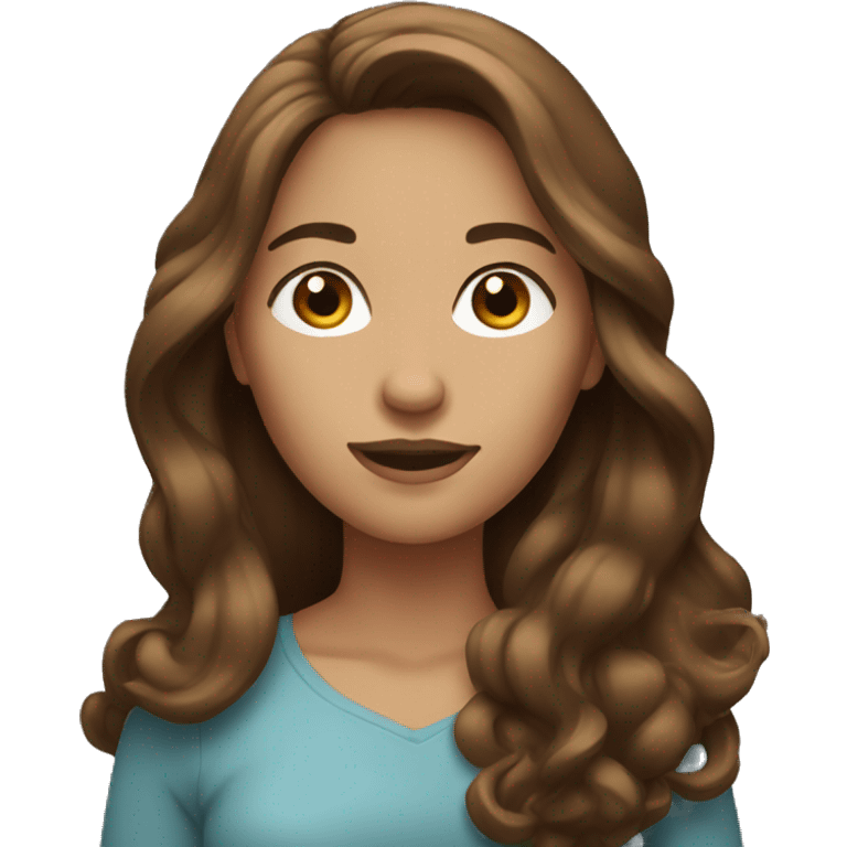 Woman with long brown hair emoji