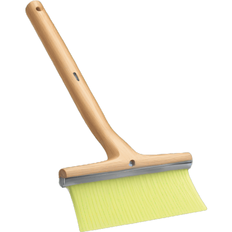 squeegee with long wooden handle emoji