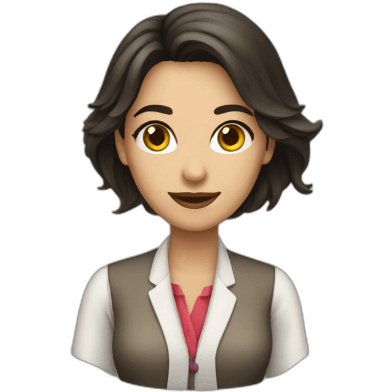 Brunette Woman tailor emoji