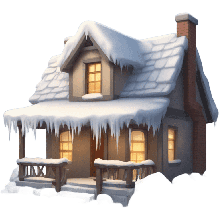 Home with snow emoji