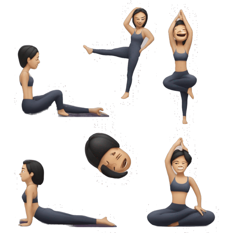 Women doing pilates in weird position with crown and dark hair  emoji